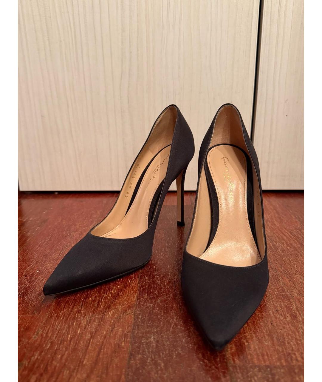 GIANVITO ROSSI Черные текстильные туфли, фото 2