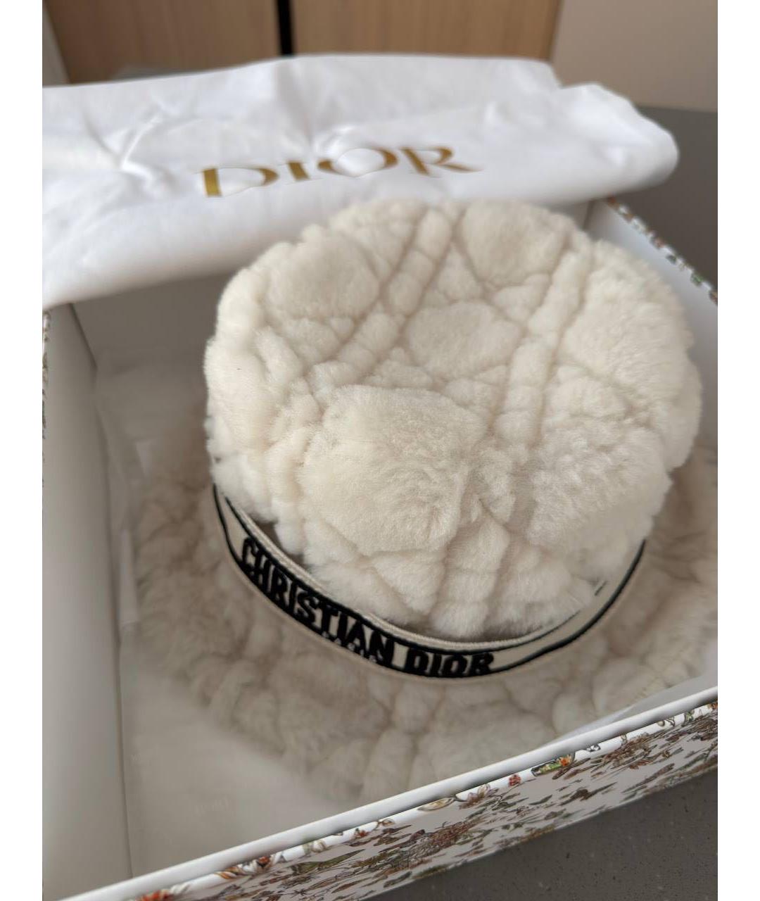 CHRISTIAN DIOR Белая шерстяная панама, фото 2