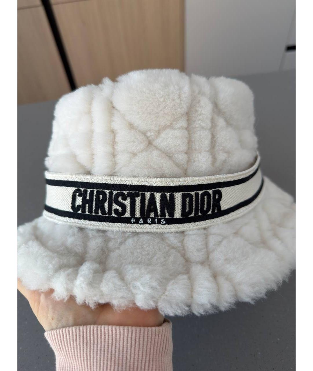 CHRISTIAN DIOR Белая шерстяная панама, фото 4