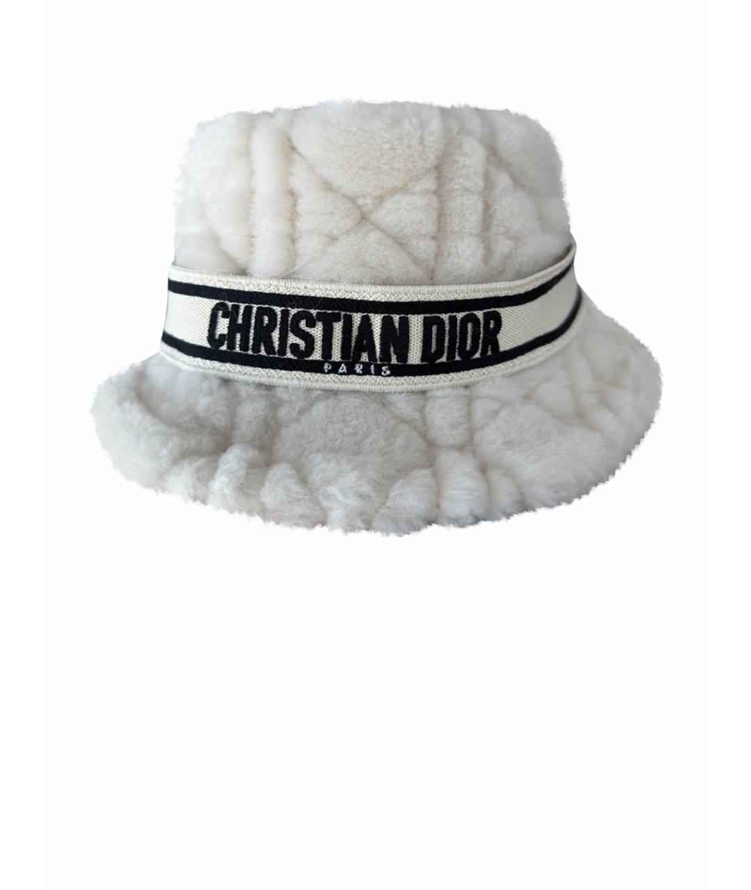 CHRISTIAN DIOR Белая шерстяная панама, фото 1