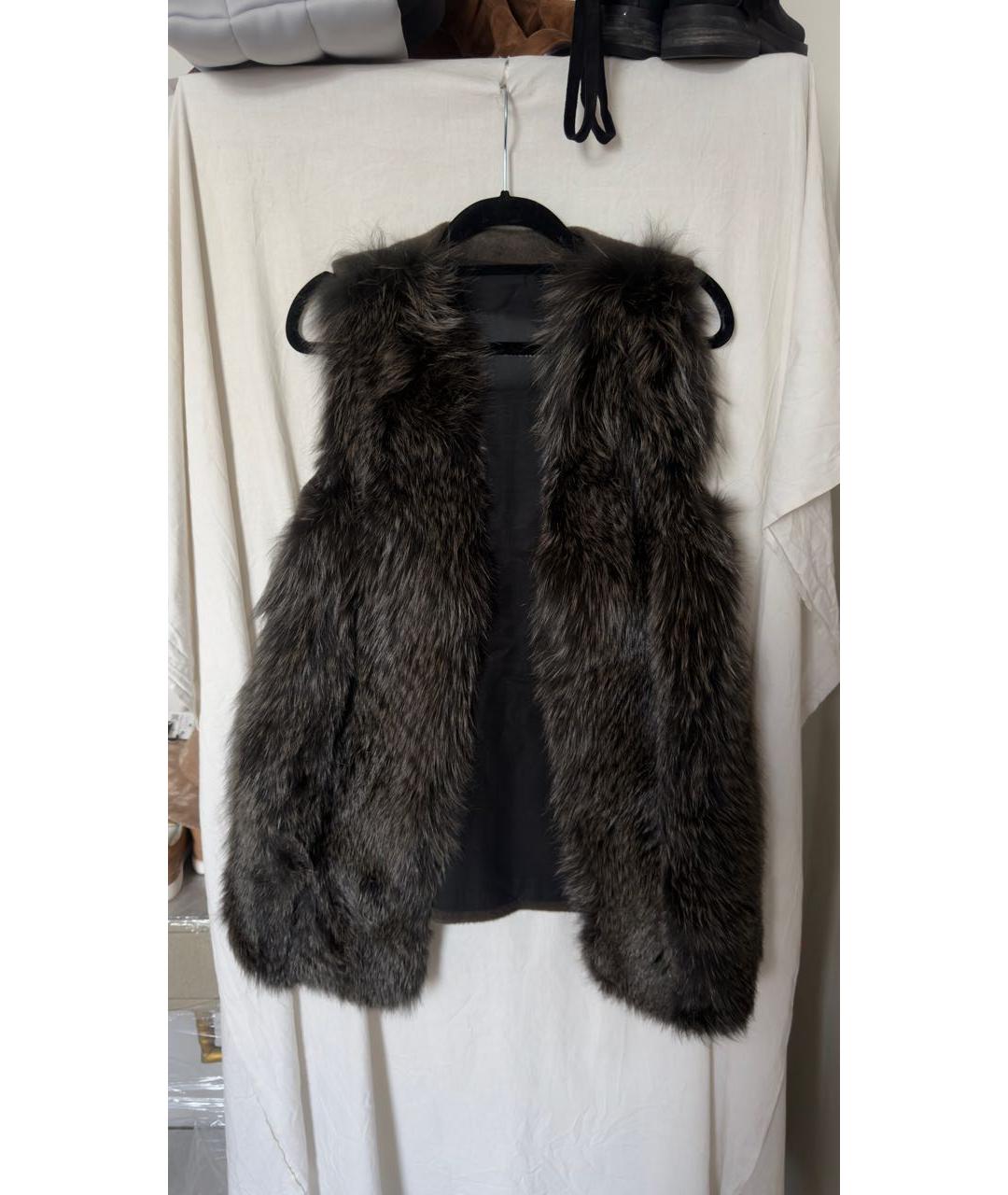 BLANCHA Серый меховой жилет, фото 4