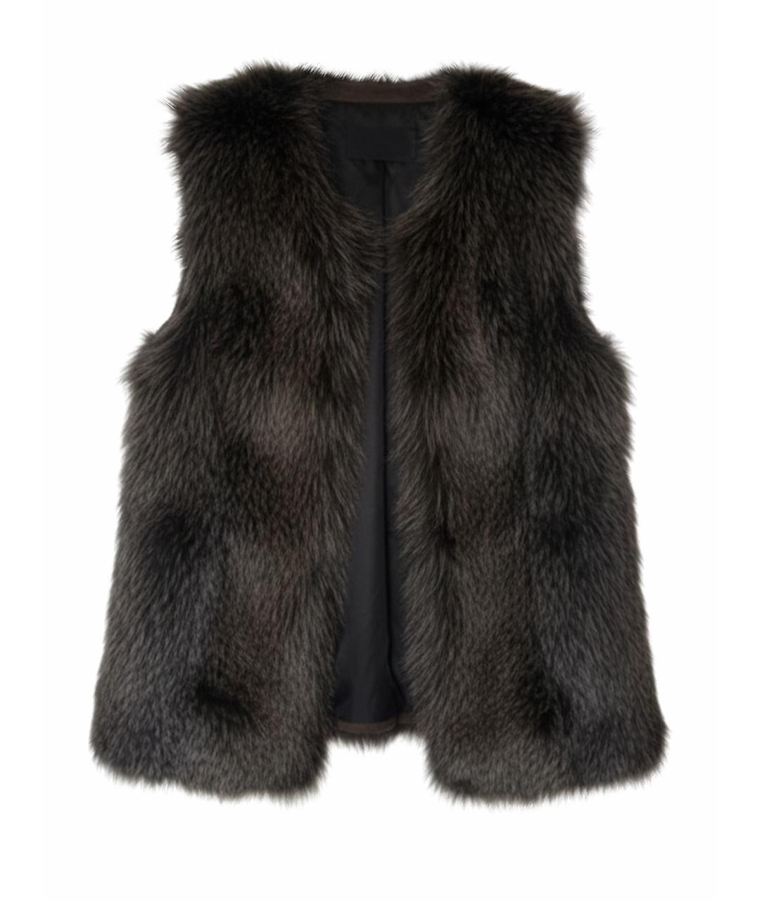 BLANCHA Серый меховой жилет, фото 1
