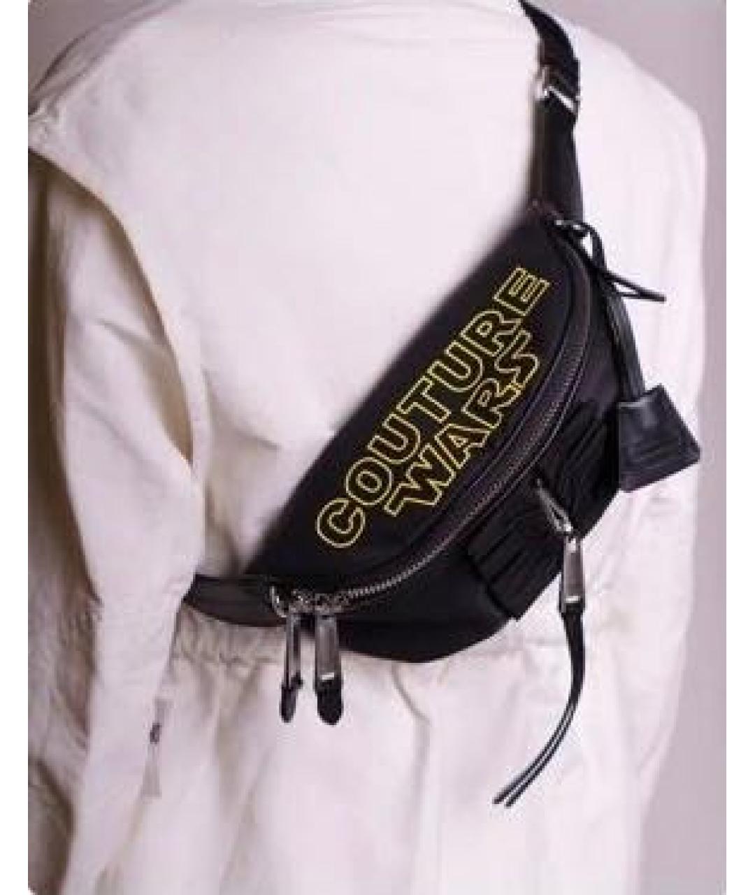 MOSCHINO Черная кожаная поясная сумка, фото 3