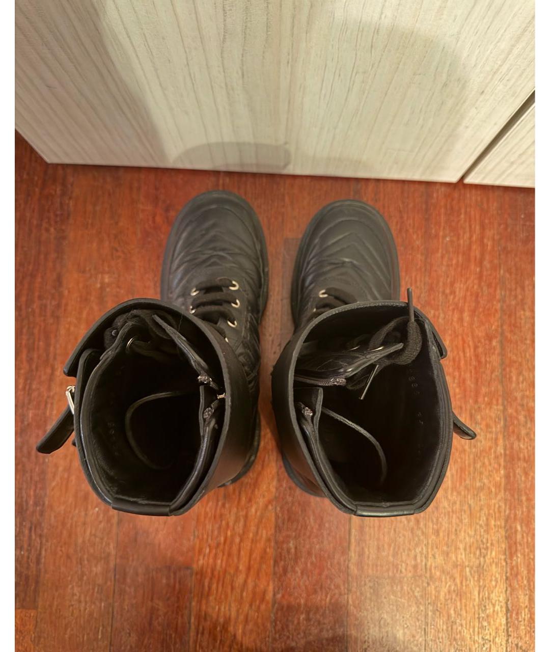 GUCCI Черные кожаные ботинки, фото 3