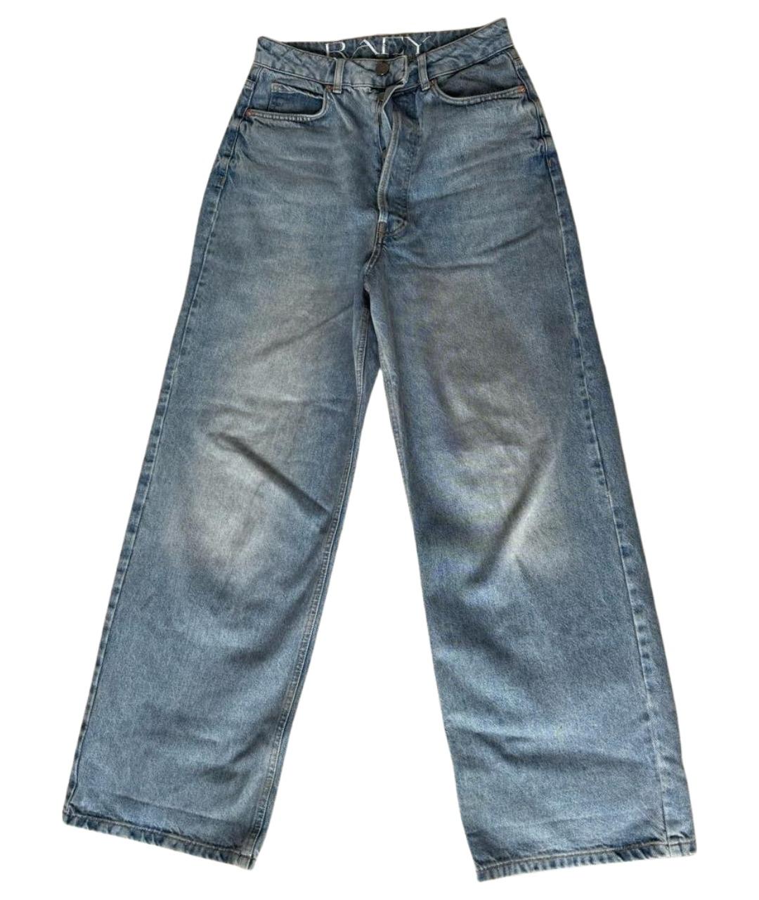 RAEY Голубые хлопковые прямые джинсы, фото 1