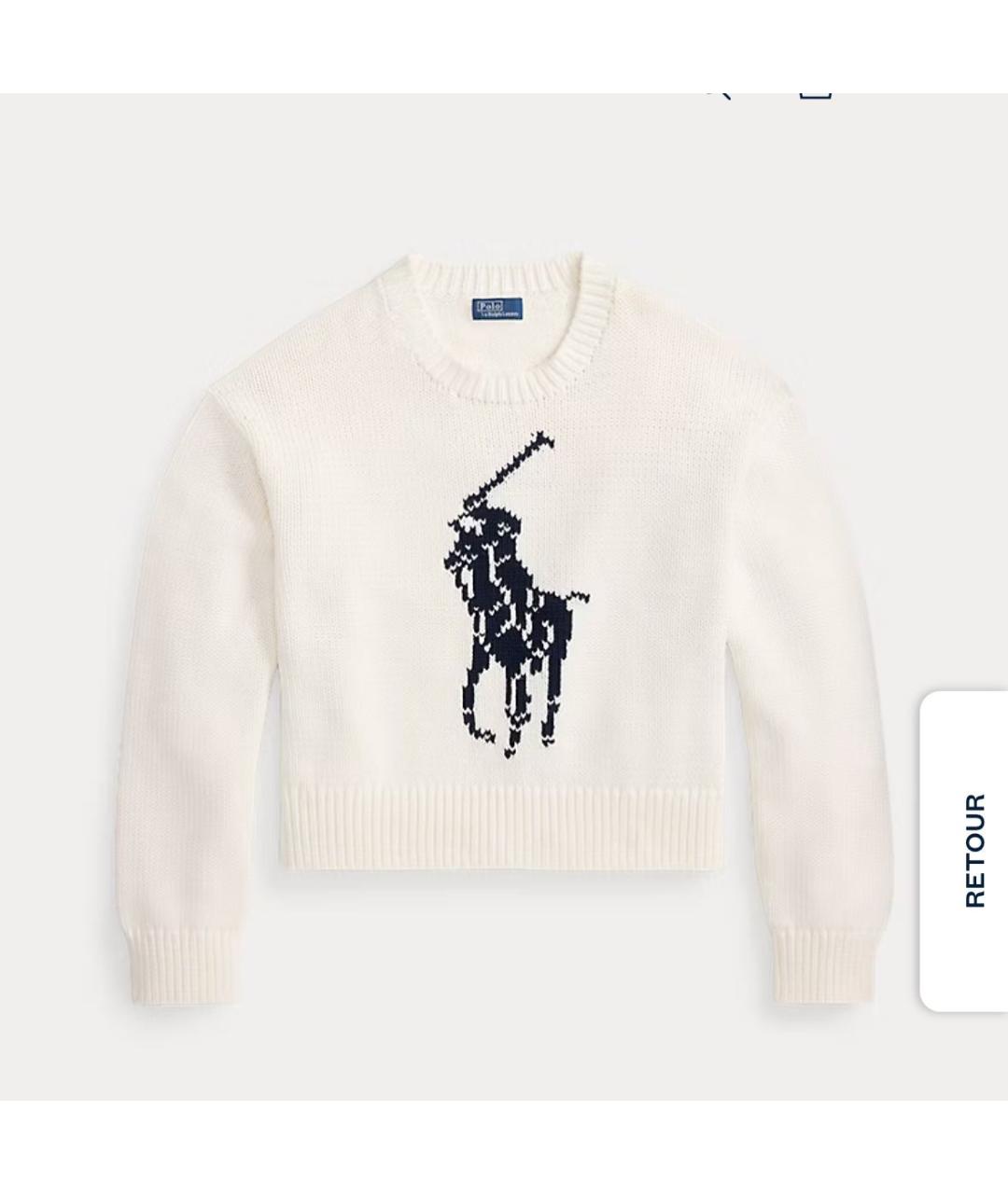 POLO RALPH LAUREN Белый хлопковый джемпер / свитер, фото 5