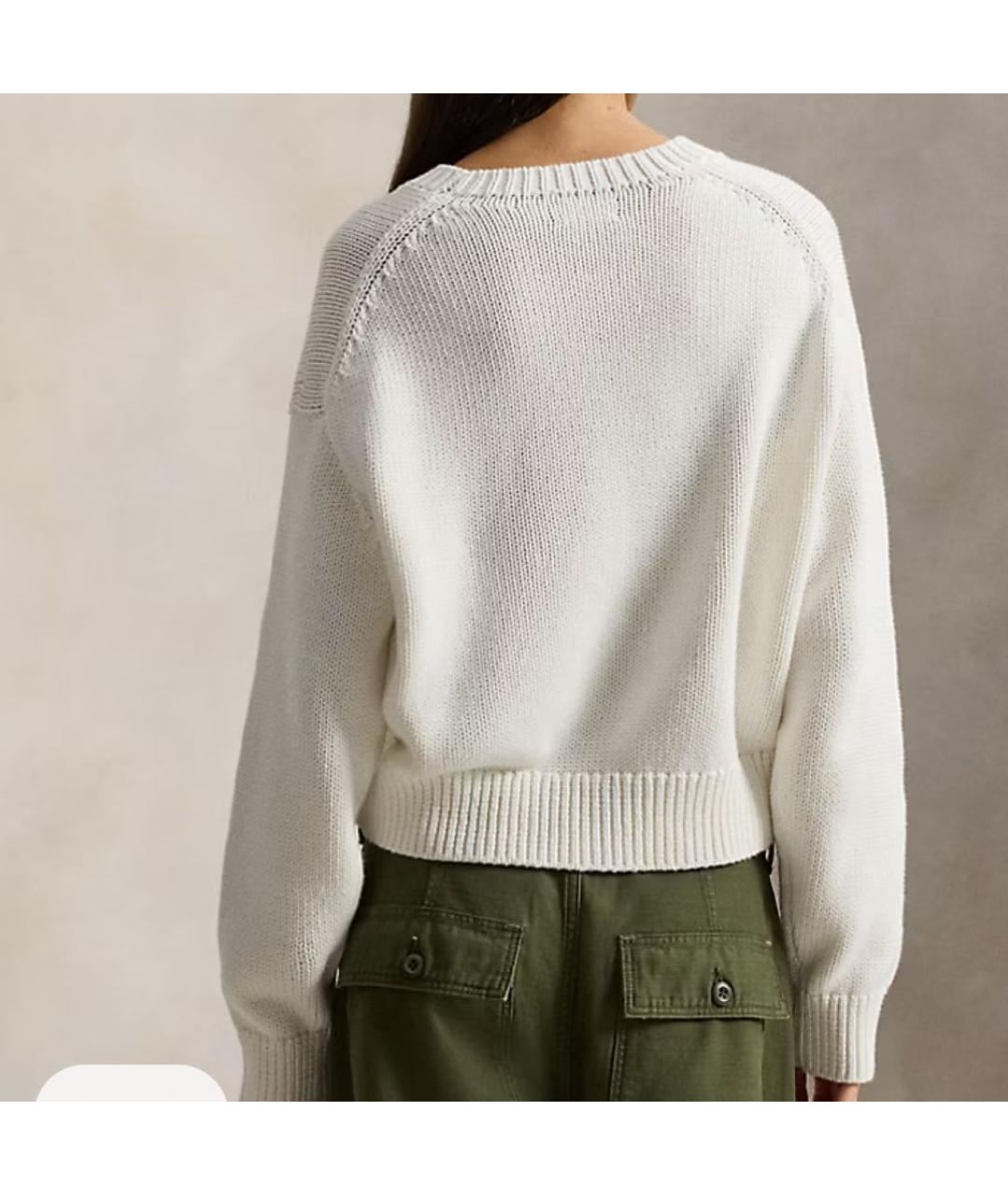 POLO RALPH LAUREN Белый хлопковый джемпер / свитер, фото 4