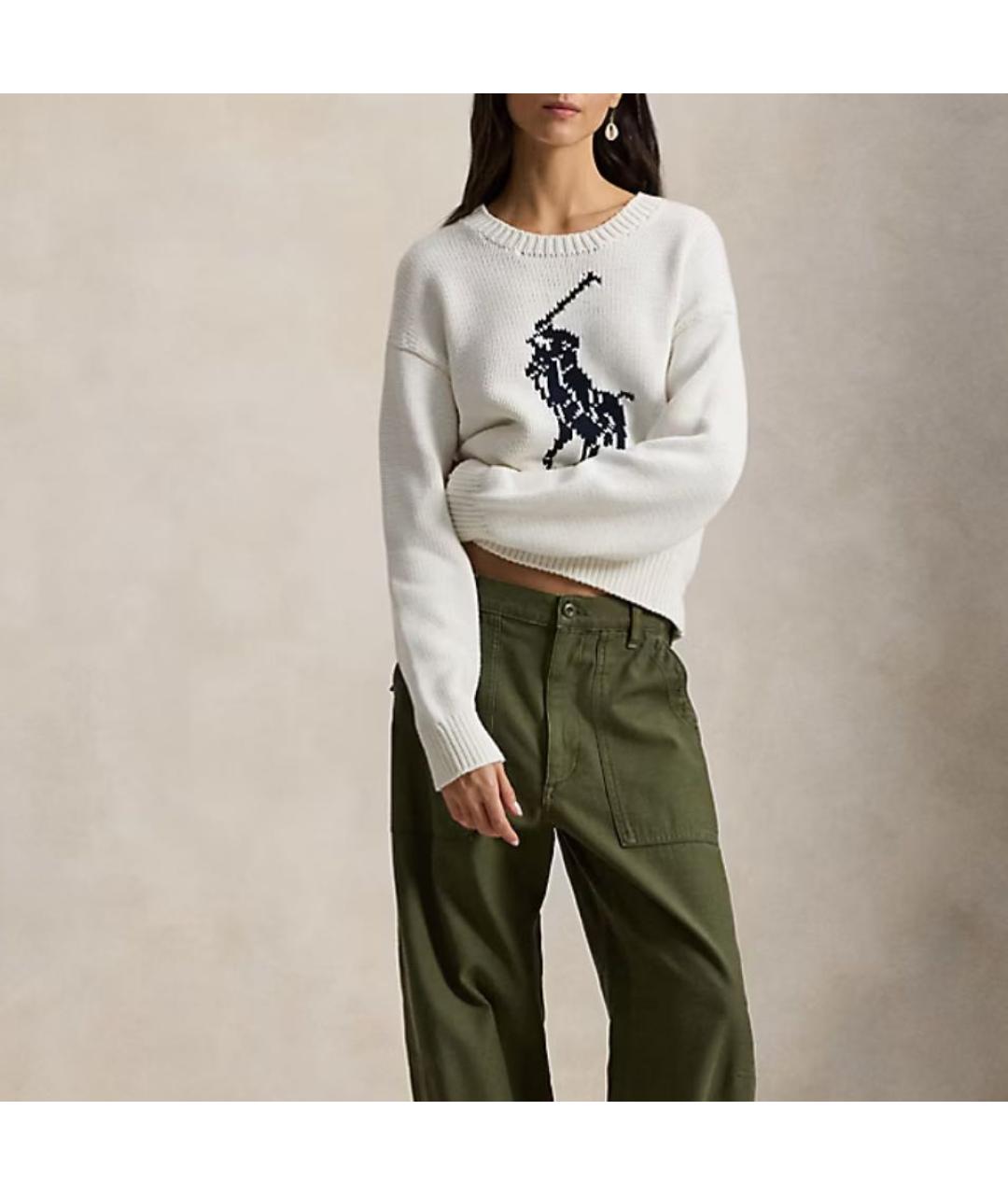 POLO RALPH LAUREN Белый хлопковый джемпер / свитер, фото 3