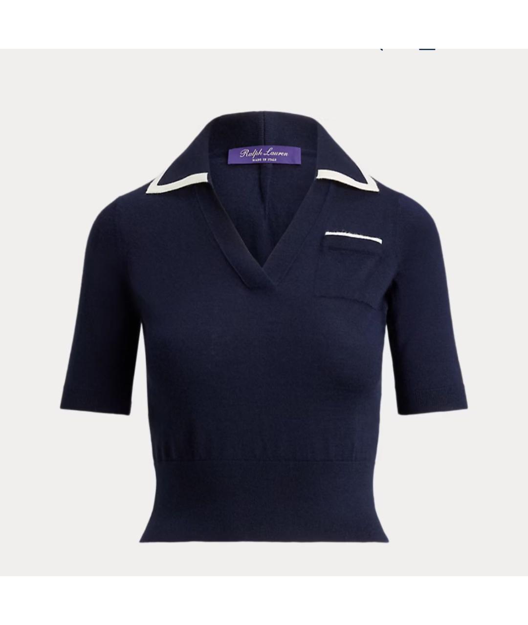 RALPH LAUREN Темно-синий кашемировый джемпер / свитер, фото 5