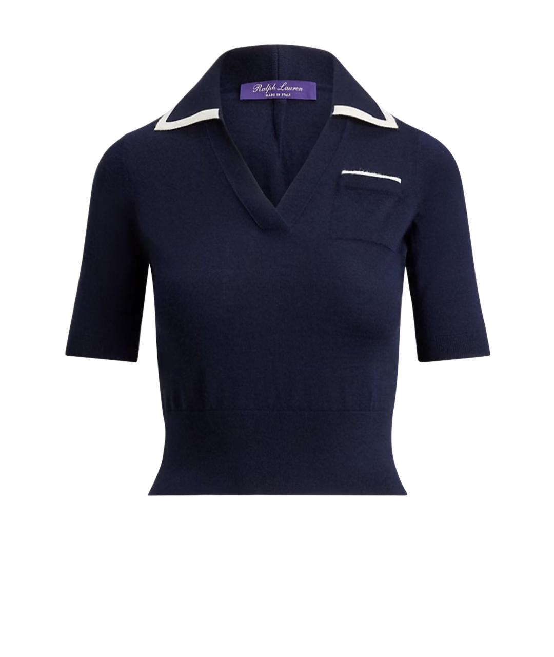 RALPH LAUREN Темно-синий кашемировый джемпер / свитер, фото 1