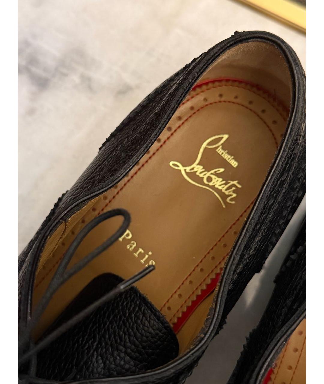 CHRISTIAN LOUBOUTIN Черные кожаные туфли, фото 3