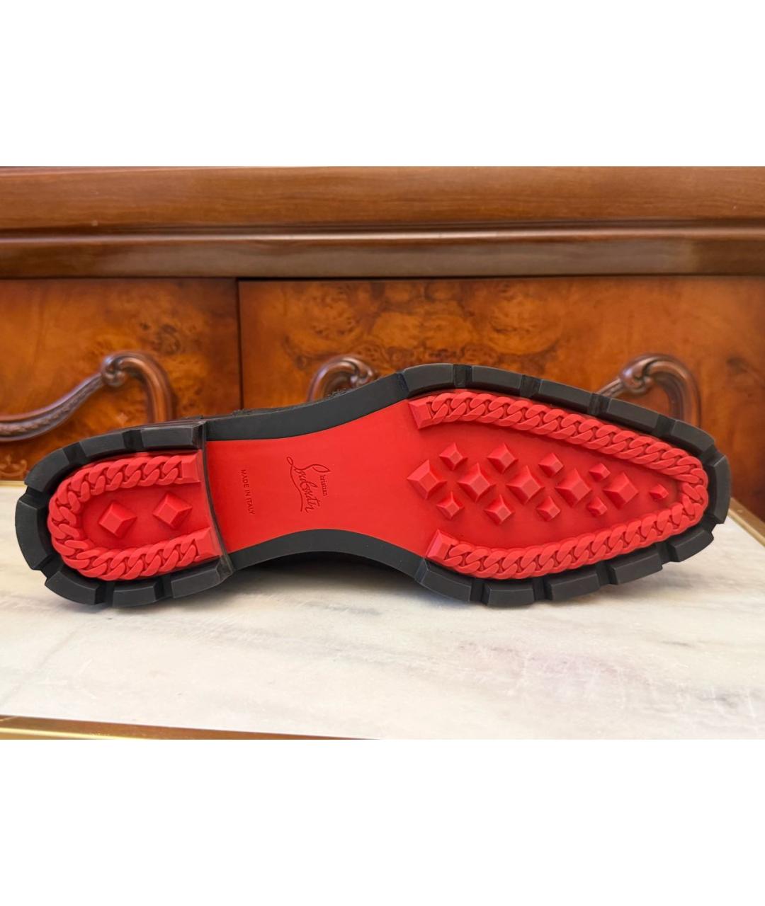 CHRISTIAN LOUBOUTIN Черные кожаные туфли, фото 5