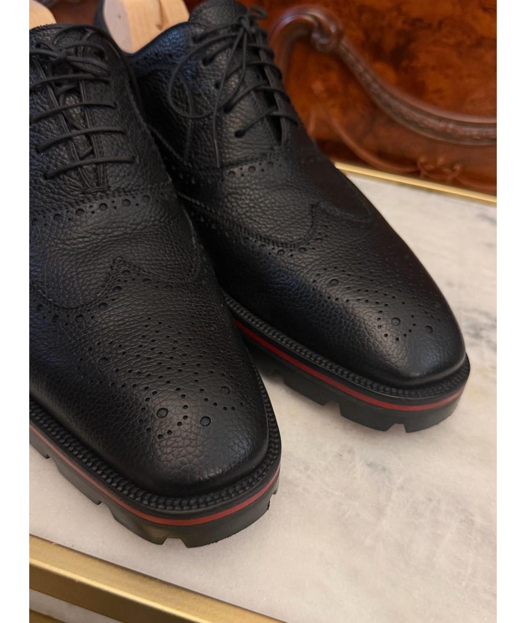CHRISTIAN LOUBOUTIN Черные кожаные туфли, фото 7