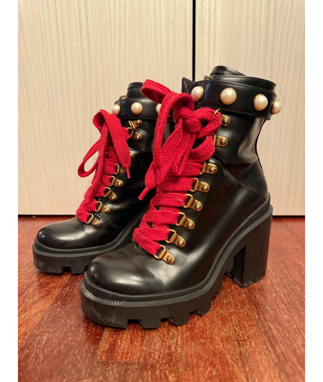 GUCCI Черные кожаные ботильоны, фото 2