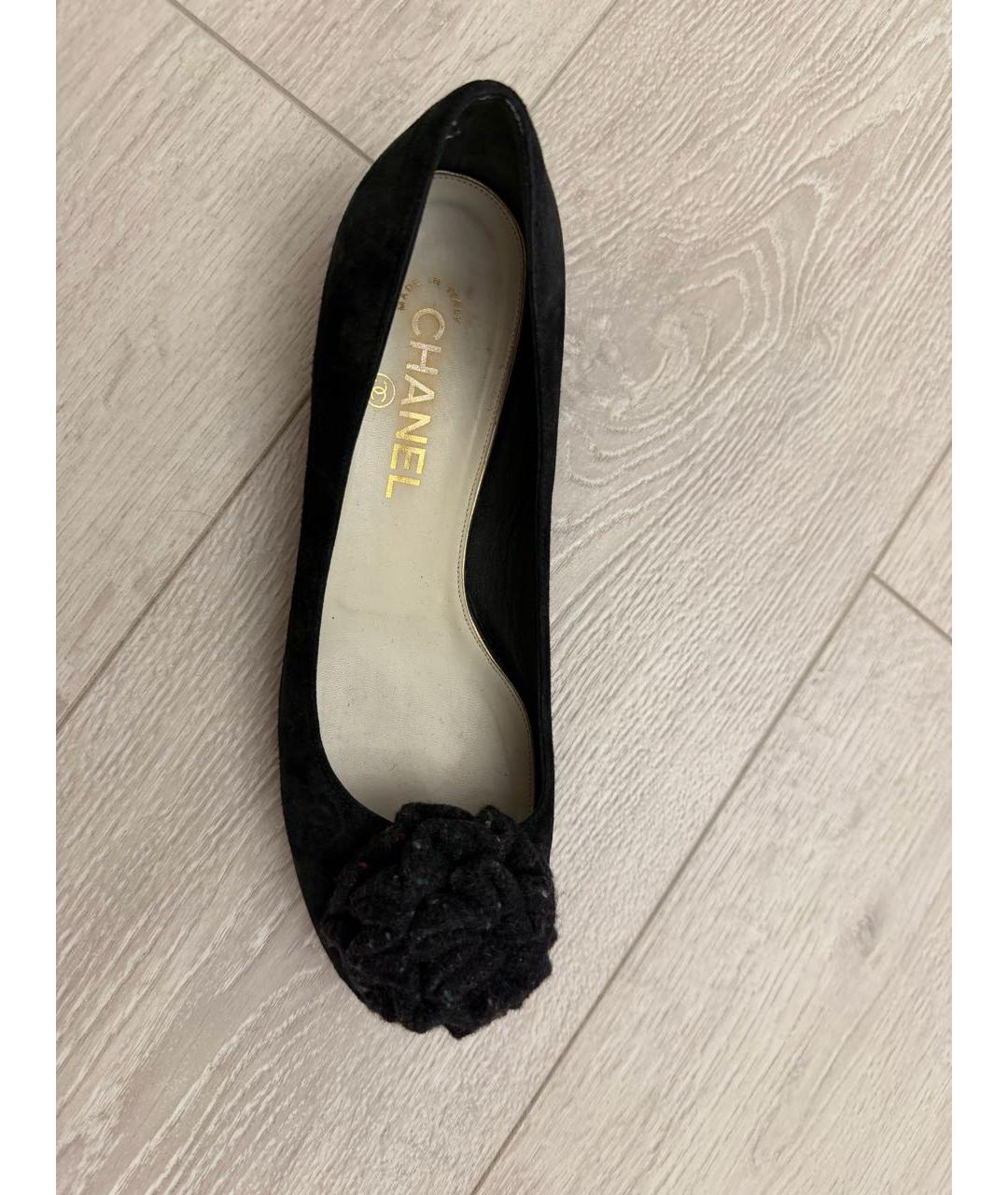 CHANEL Черные текстильные балетки, фото 3