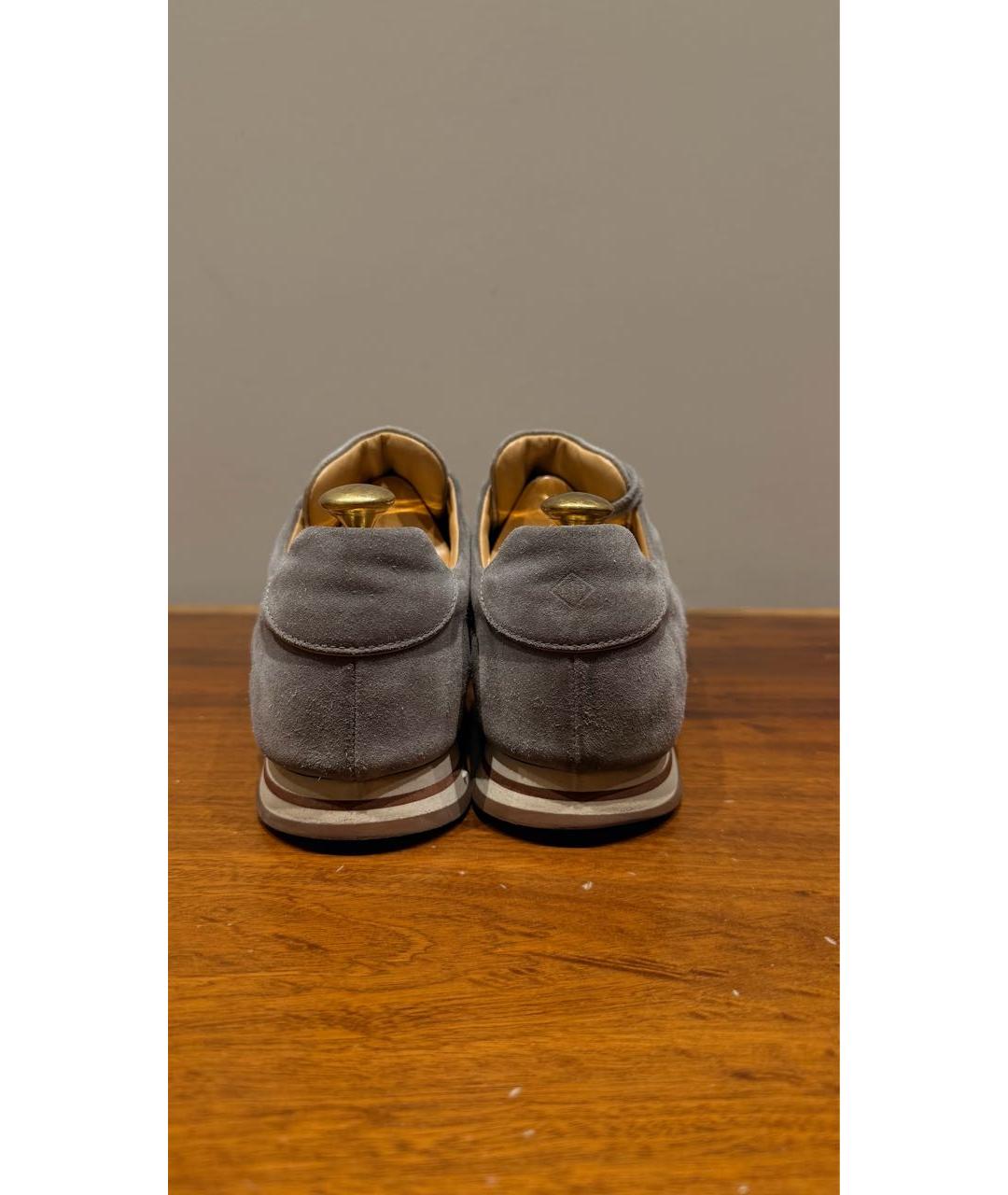 LORO PIANA Серые замшевые низкие кроссовки / кеды, фото 4