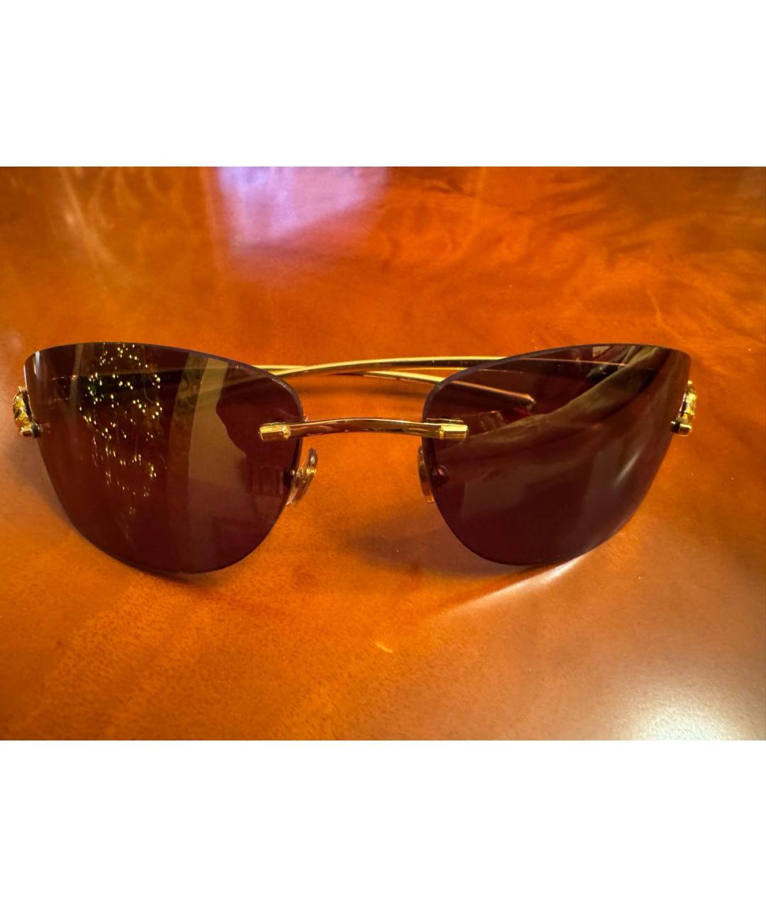 CARTIER Золотые металлические солнцезащитные очки, фото 4