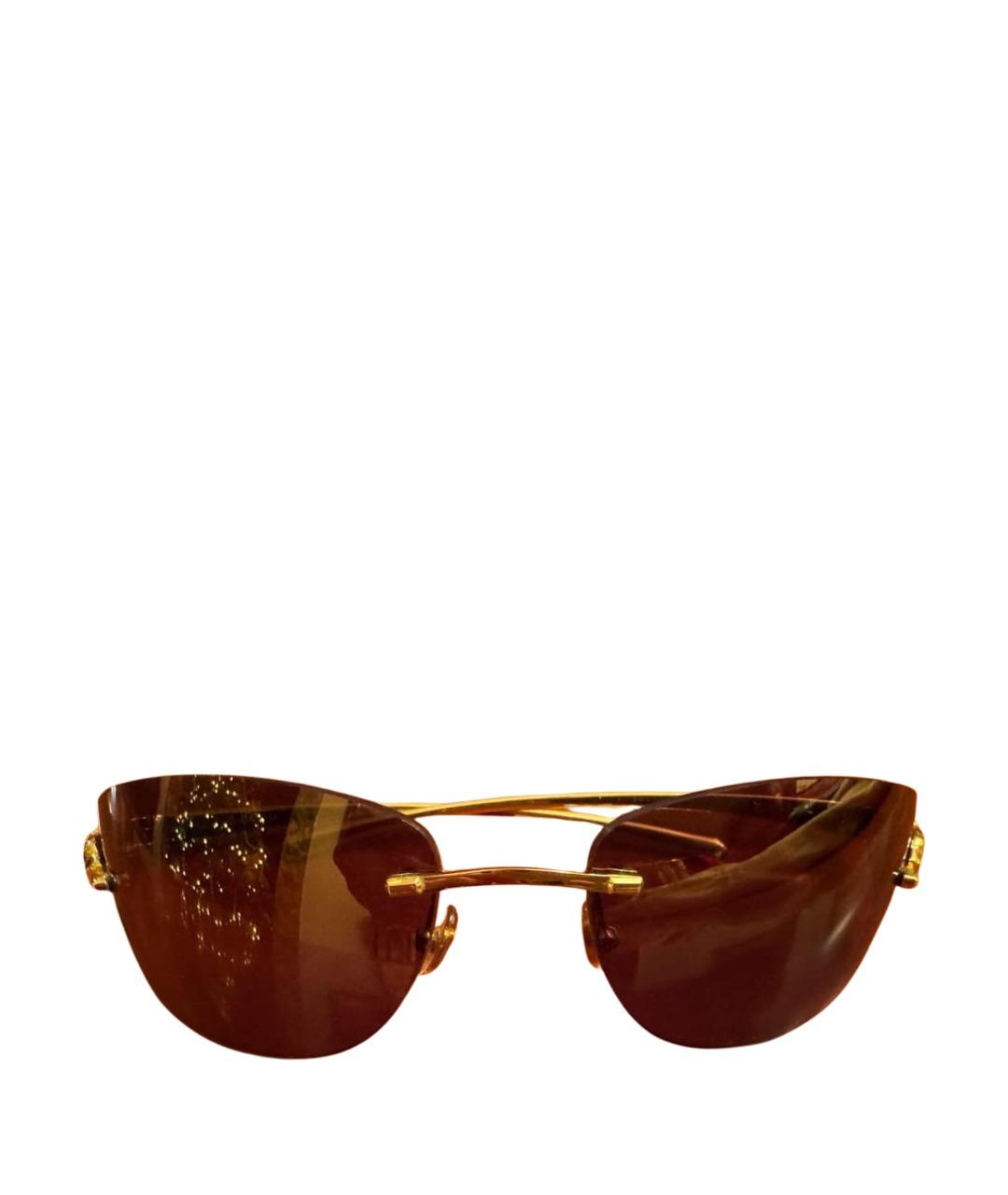 CARTIER Золотые металлические солнцезащитные очки, фото 1