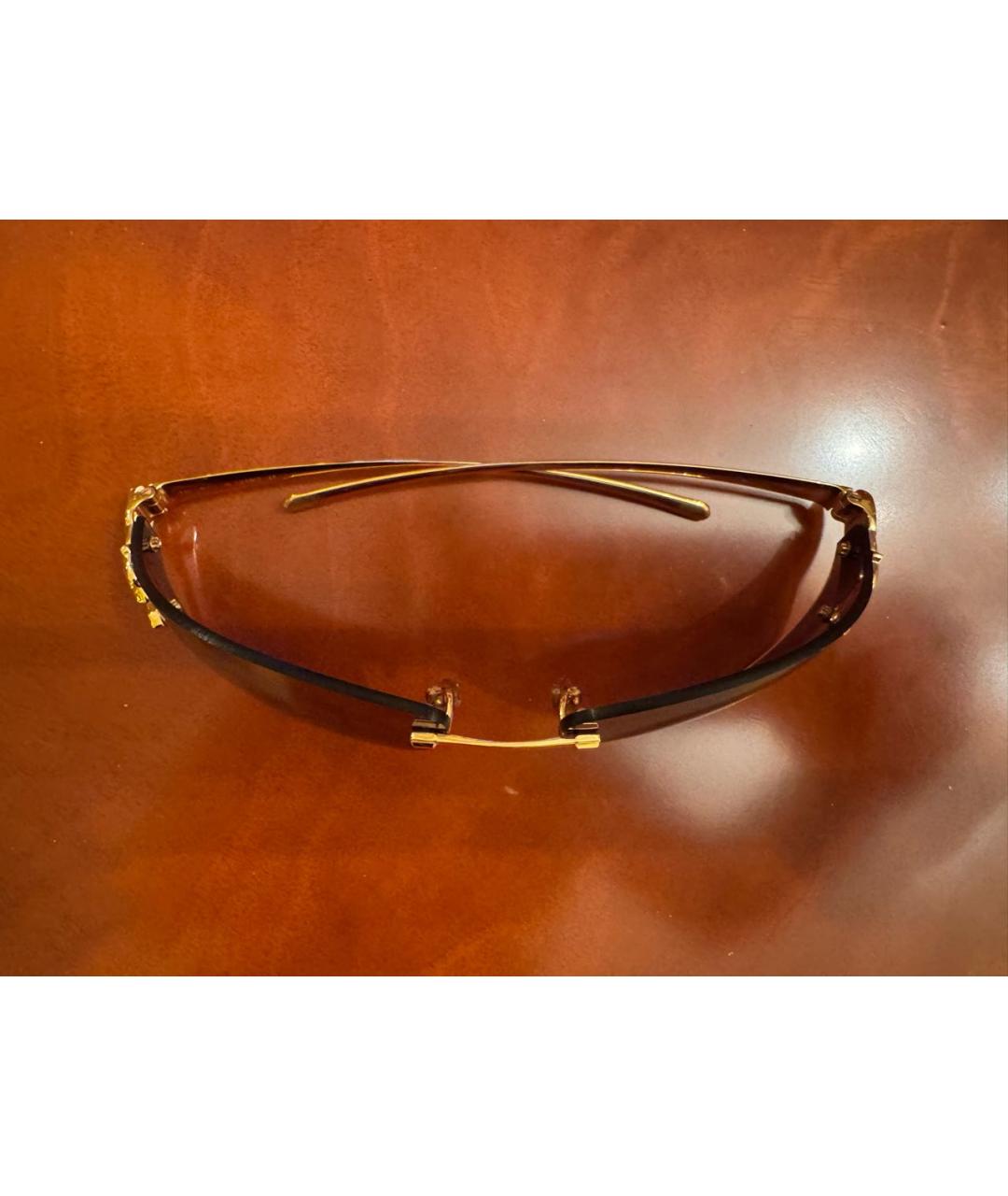 CARTIER Золотые металлические солнцезащитные очки, фото 2