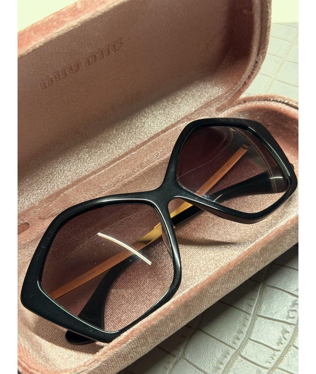 MIU MIU Черные пластиковые солнцезащитные очки, фото 7