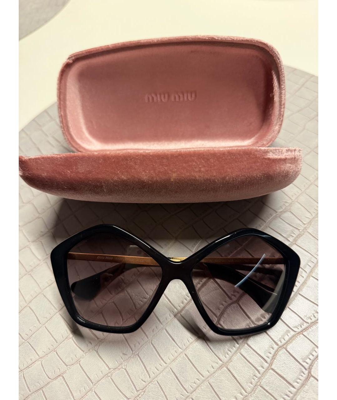 MIU MIU Черные пластиковые солнцезащитные очки, фото 8