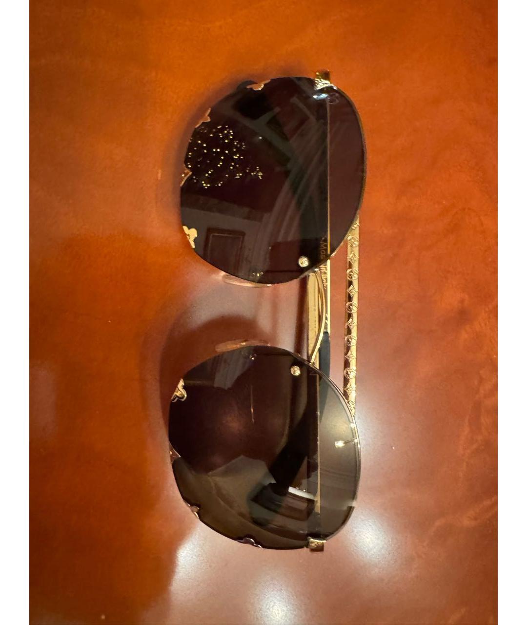 LOUIS VUITTON Золотые металлические солнцезащитные очки, фото 4