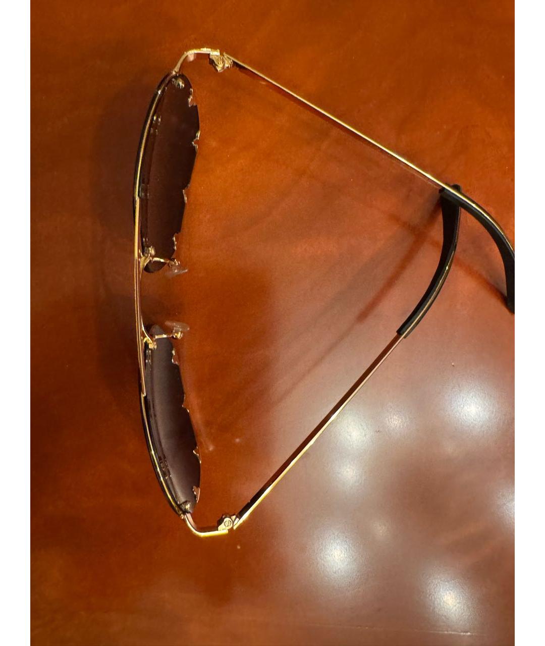 LOUIS VUITTON Золотые металлические солнцезащитные очки, фото 2