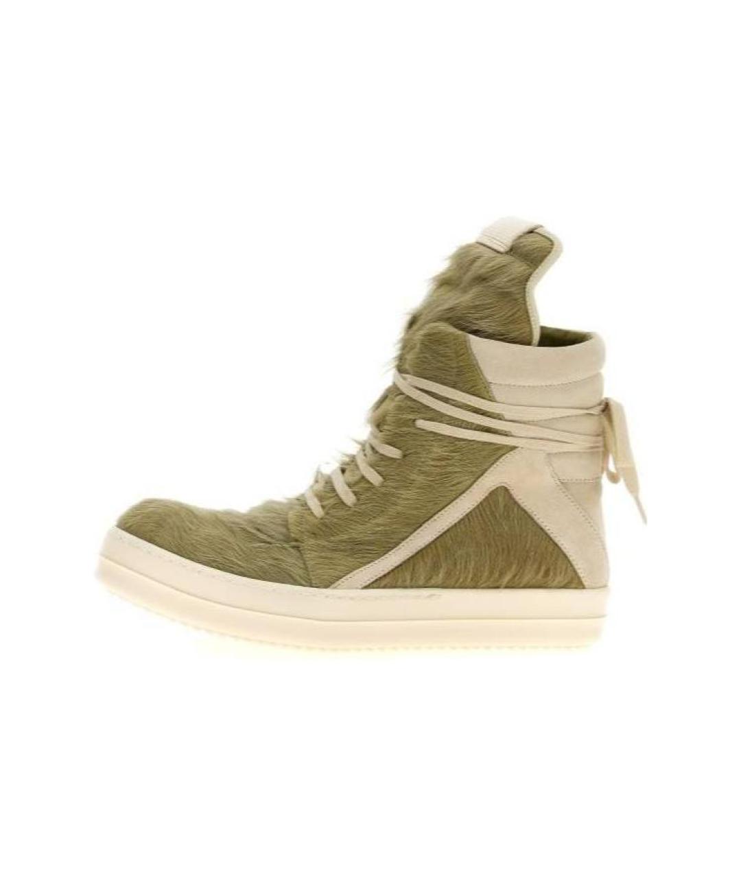 RICK OWENS Зеленые низкие кроссовки / кеды, фото 2