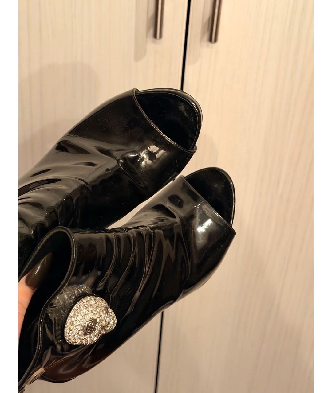 PHILIPP PLEIN Черные ботильоны из лакированной кожи, фото 5