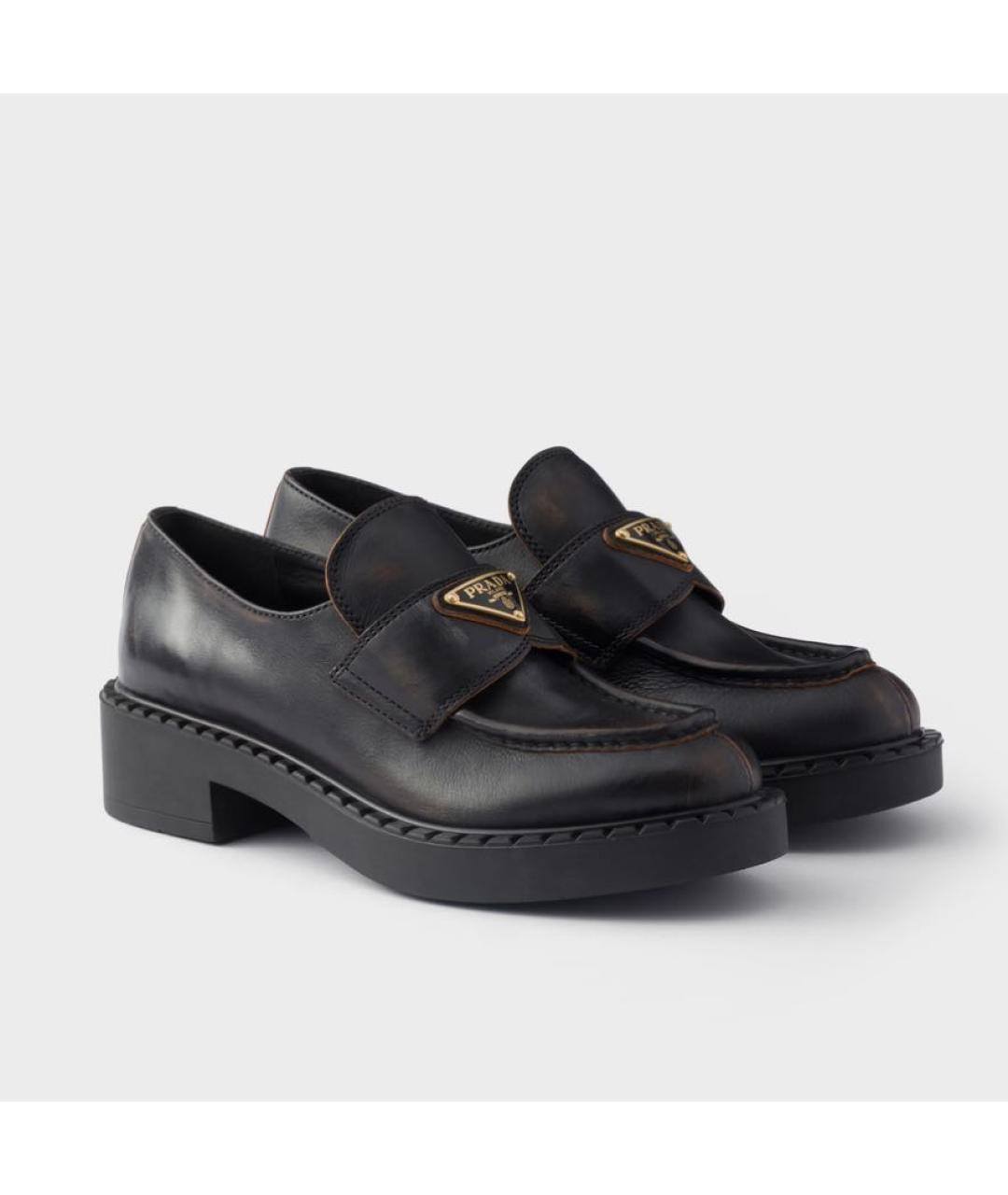 PRADA Коричневые кожаные лоферы, фото 5