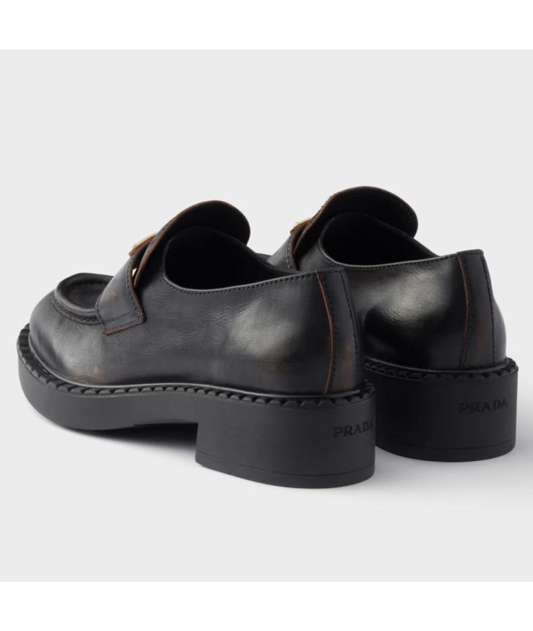 PRADA Коричневые кожаные лоферы, фото 3