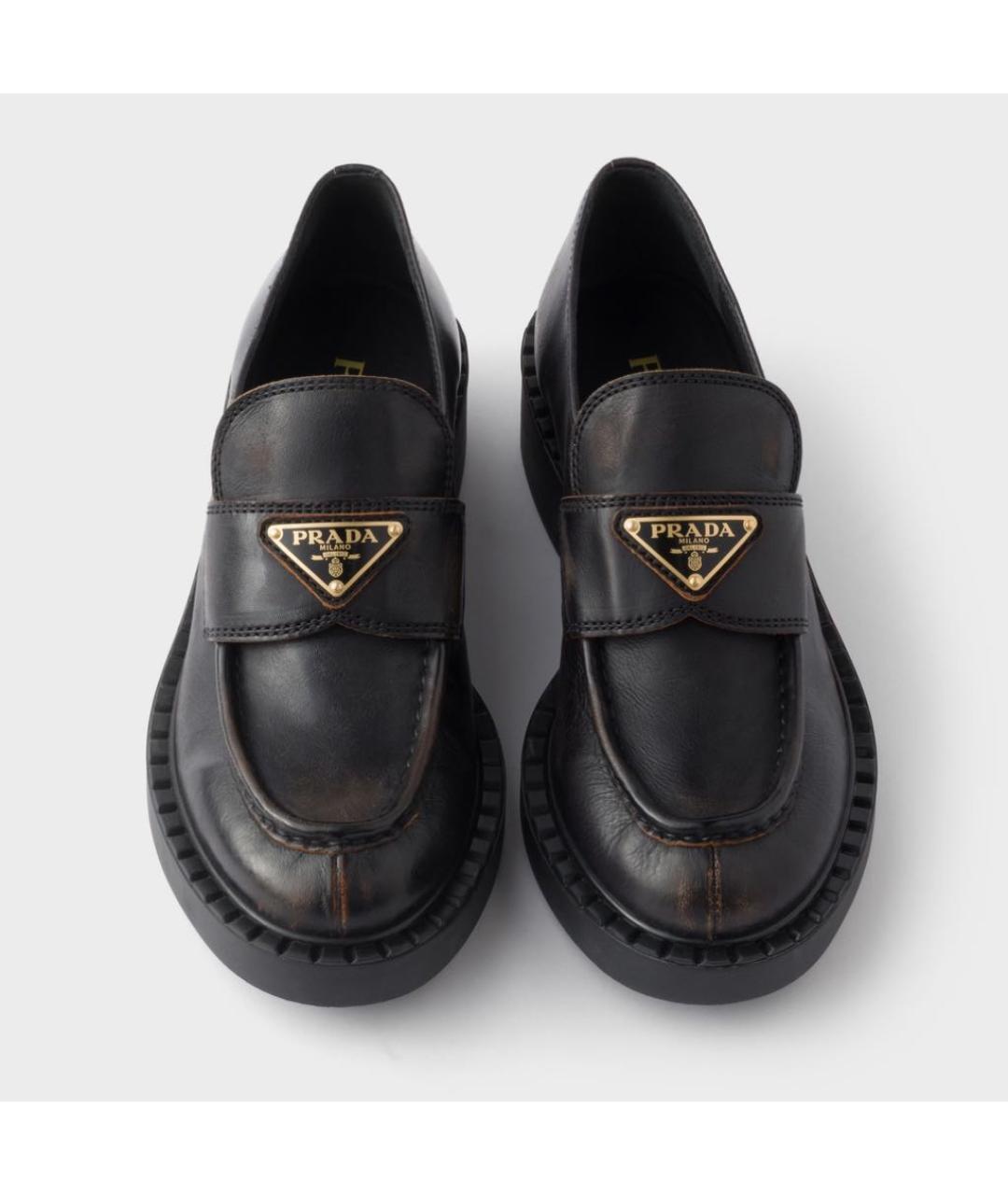 PRADA Коричневые кожаные лоферы, фото 2