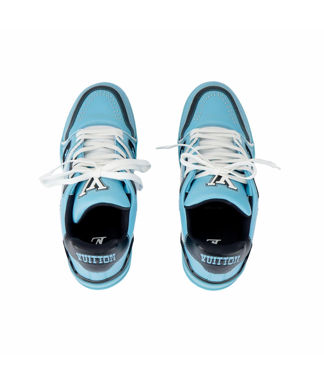 LOUIS VUITTON Голубые кожаные кеды, фото 2