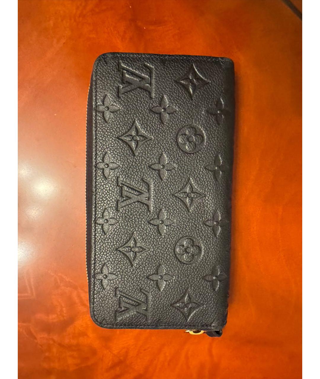 LOUIS VUITTON Черный кожаный кошелек, фото 5