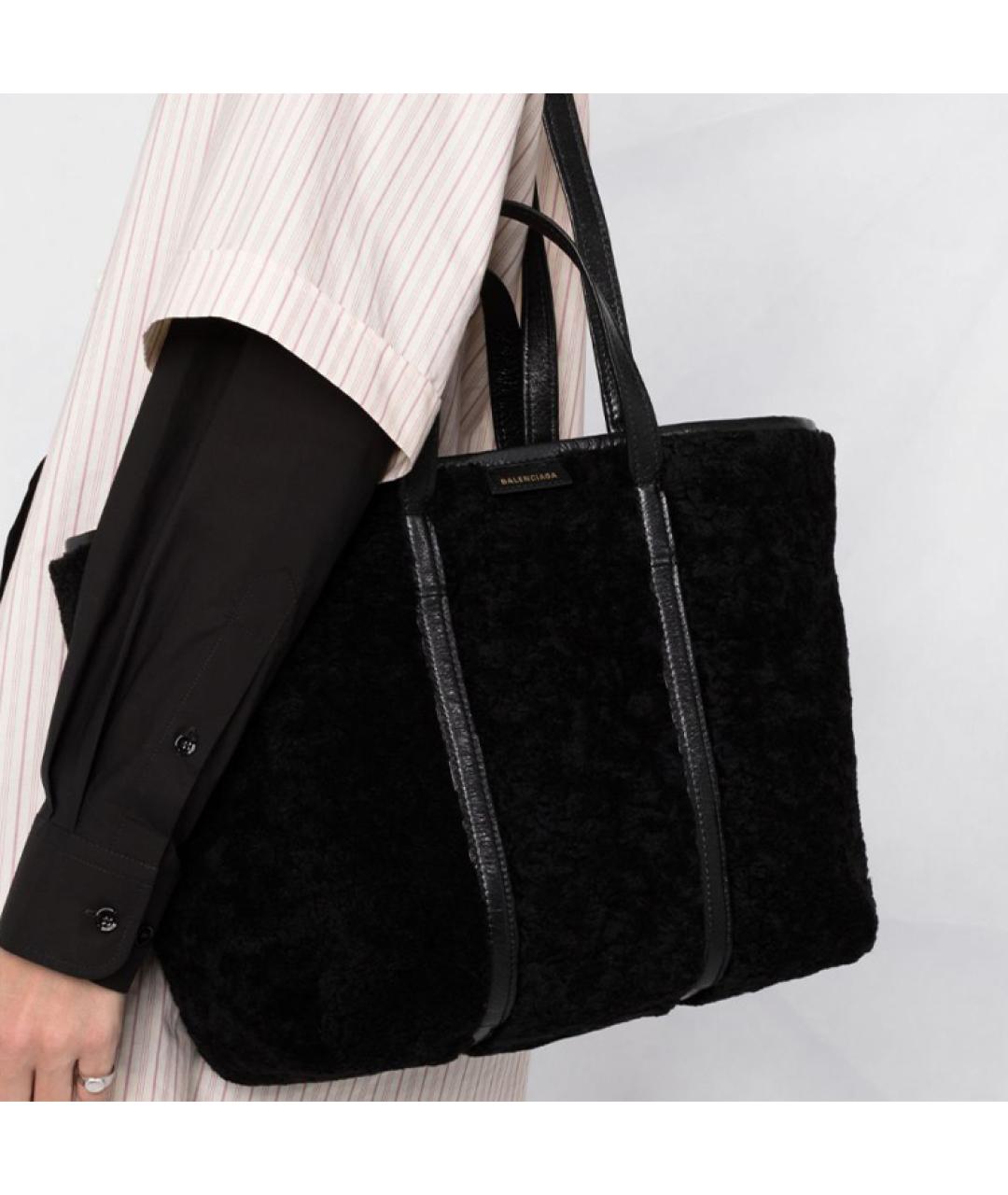BALENCIAGA Черная кожаная сумка на плечо, фото 5