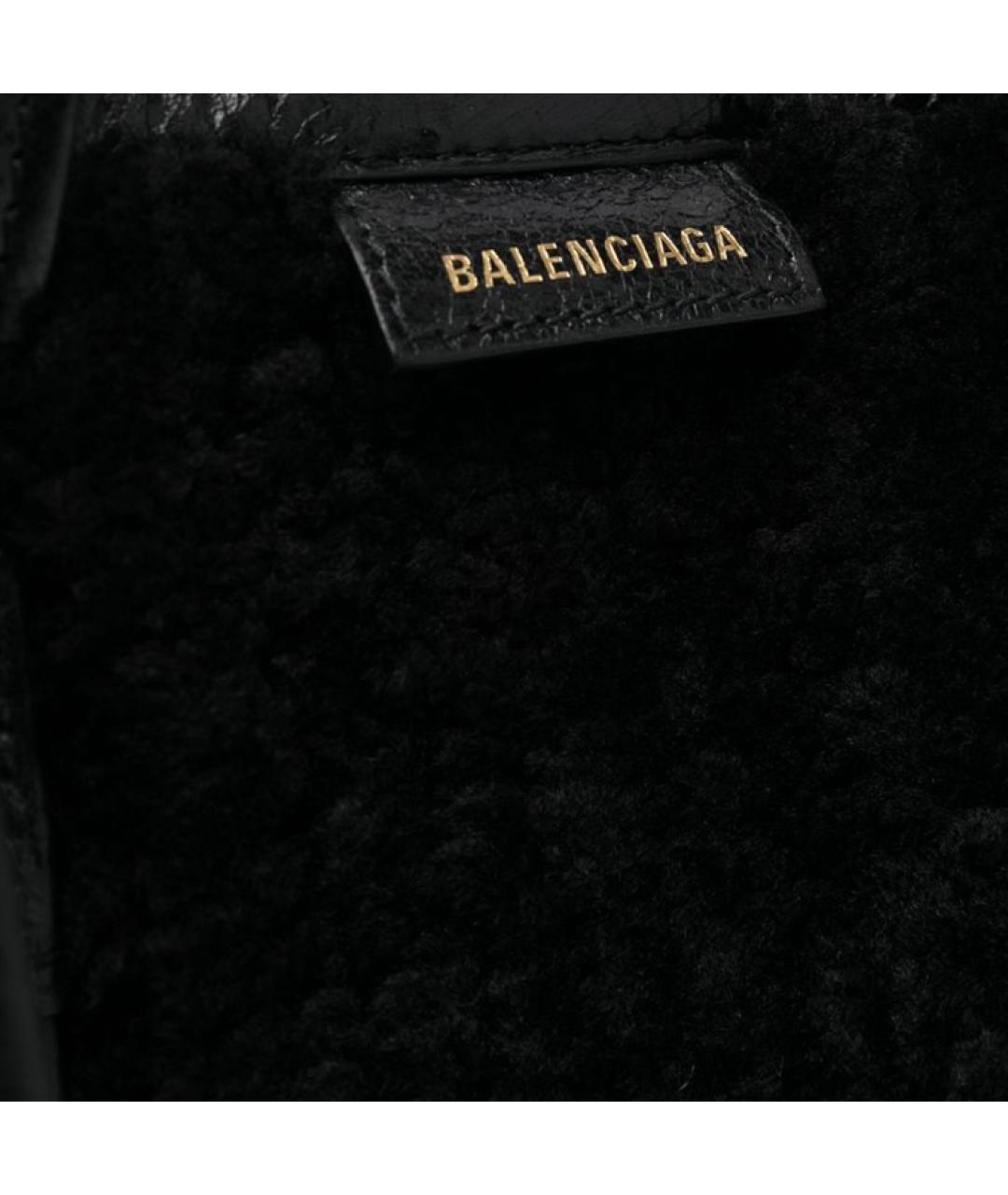 BALENCIAGA Черная кожаная сумка на плечо, фото 3