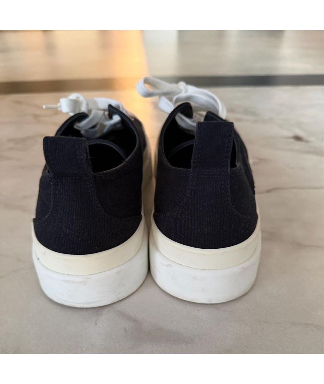 DOLCE&GABBANA Черные текстильные низкие кроссовки / кеды, фото 4