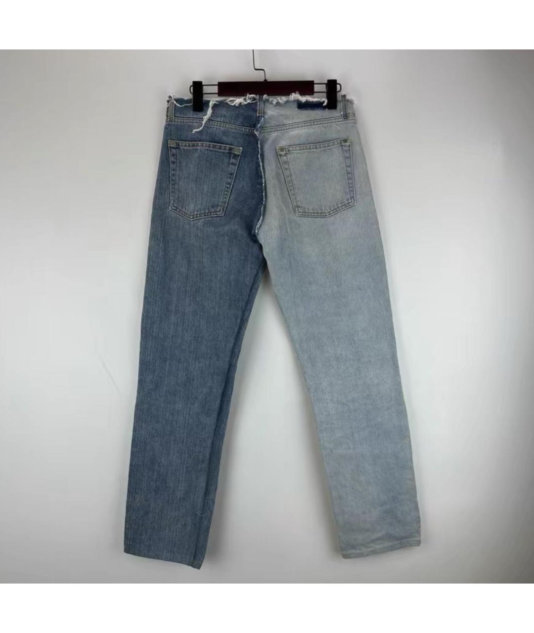 MAISON MARGIELA Синие хлопковые прямые джинсы, фото 2