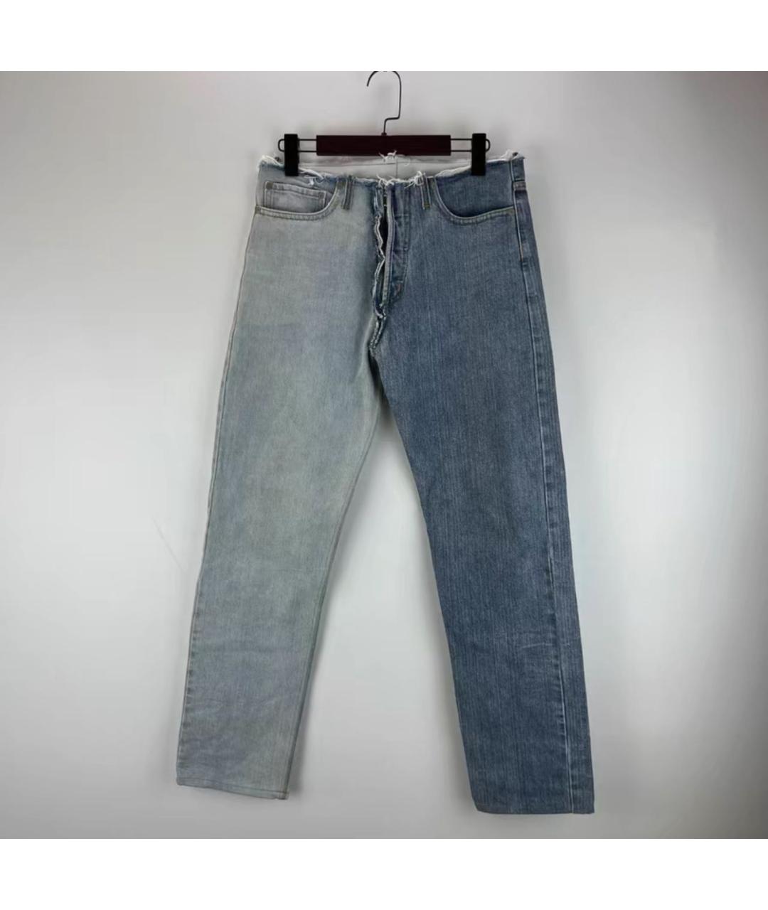 MAISON MARGIELA Синие хлопковые прямые джинсы, фото 5