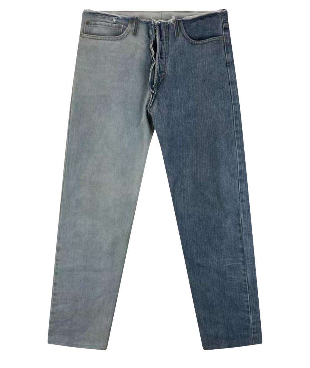 MAISON MARGIELA Синие хлопковые прямые джинсы, фото 1