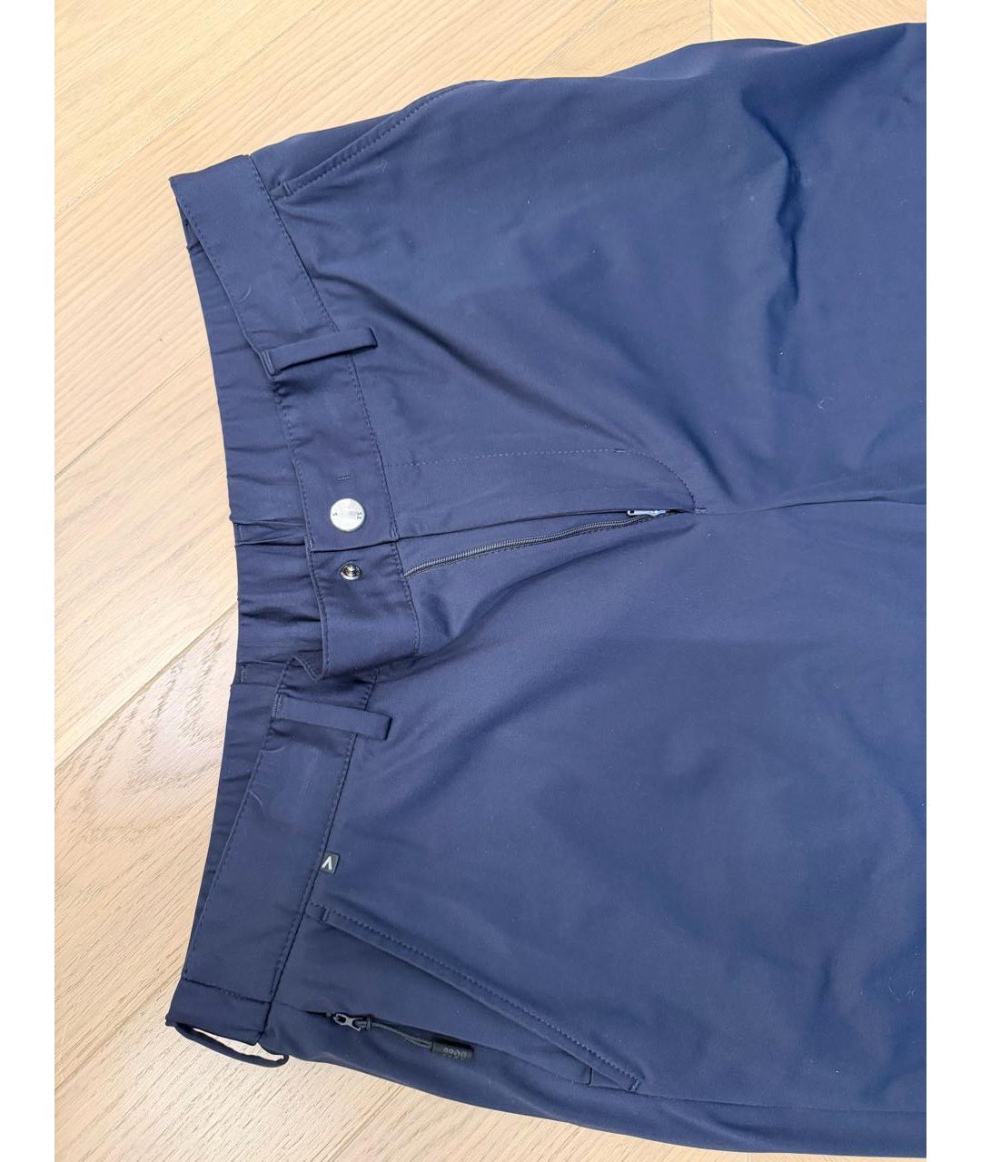 HUGO BOSS Темно-синие вискозные повседневные брюки, фото 4