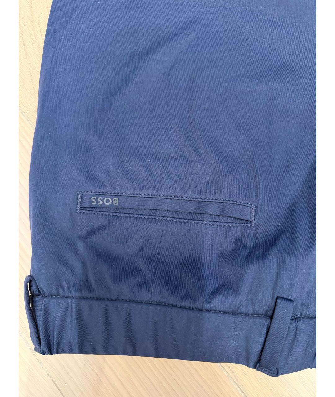 HUGO BOSS Темно-синие вискозные повседневные брюки, фото 5