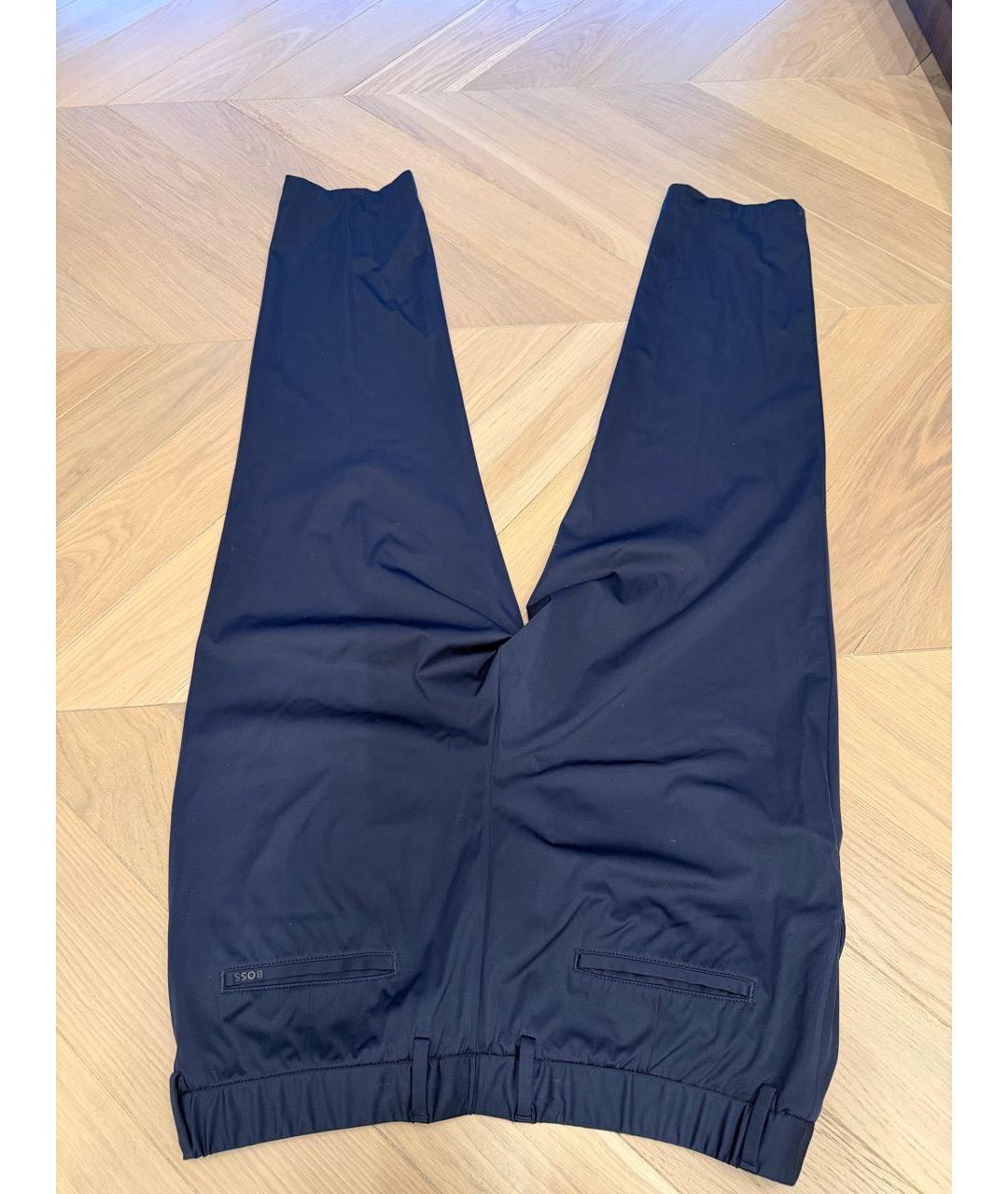 HUGO BOSS Темно-синие вискозные повседневные брюки, фото 2