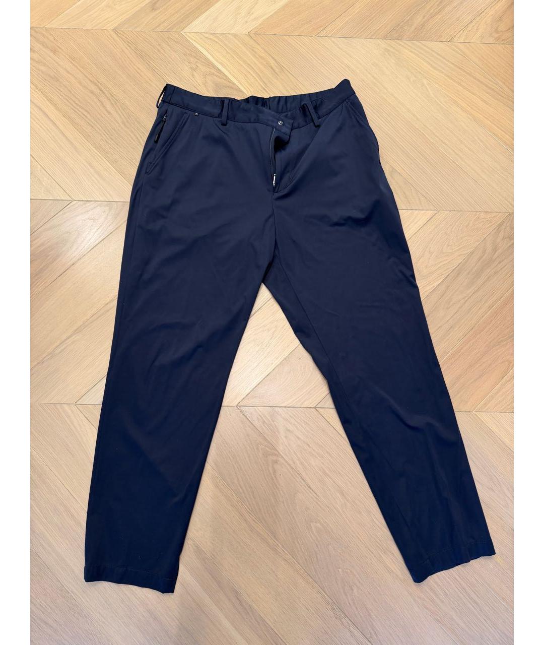 HUGO BOSS Темно-синие вискозные повседневные брюки, фото 7