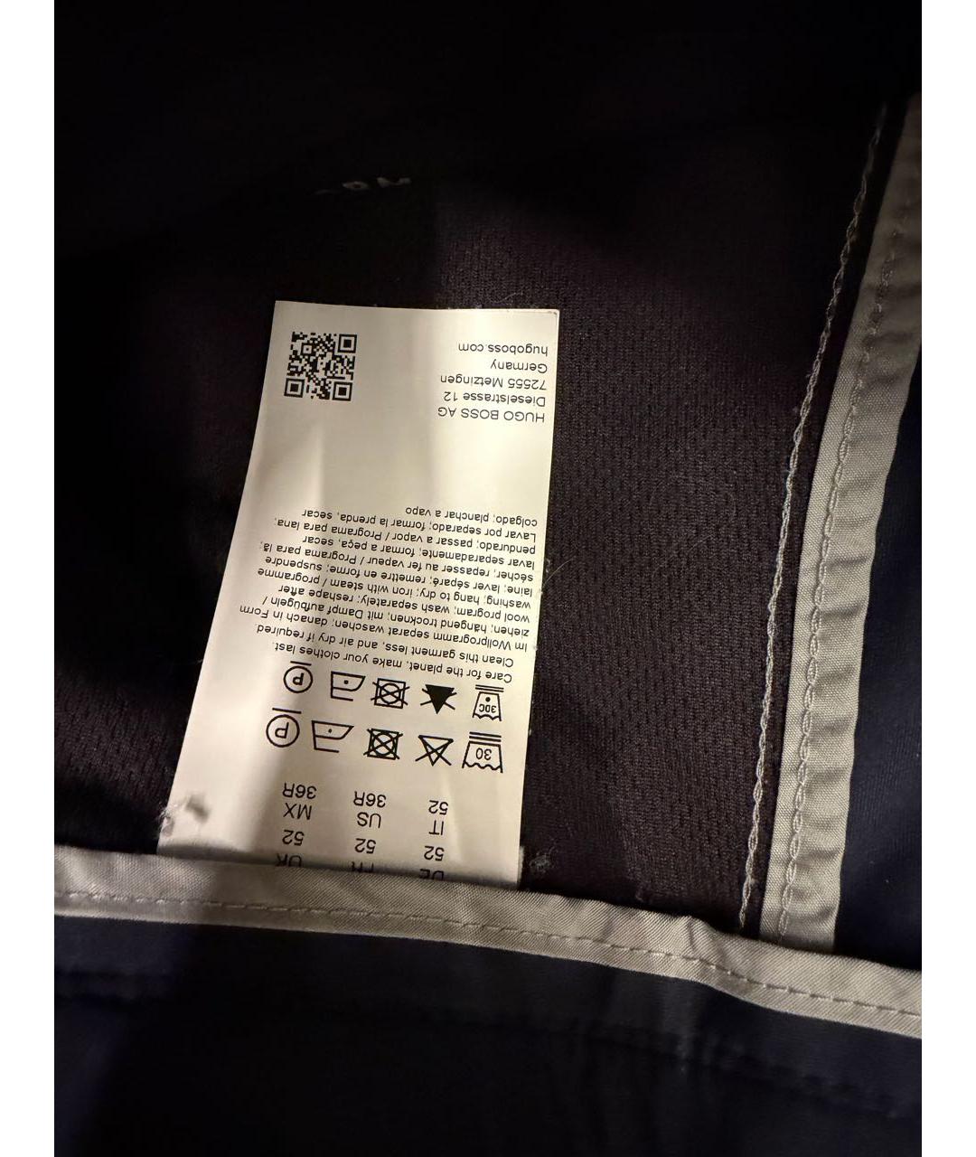 HUGO BOSS Темно-синие вискозные повседневные брюки, фото 6