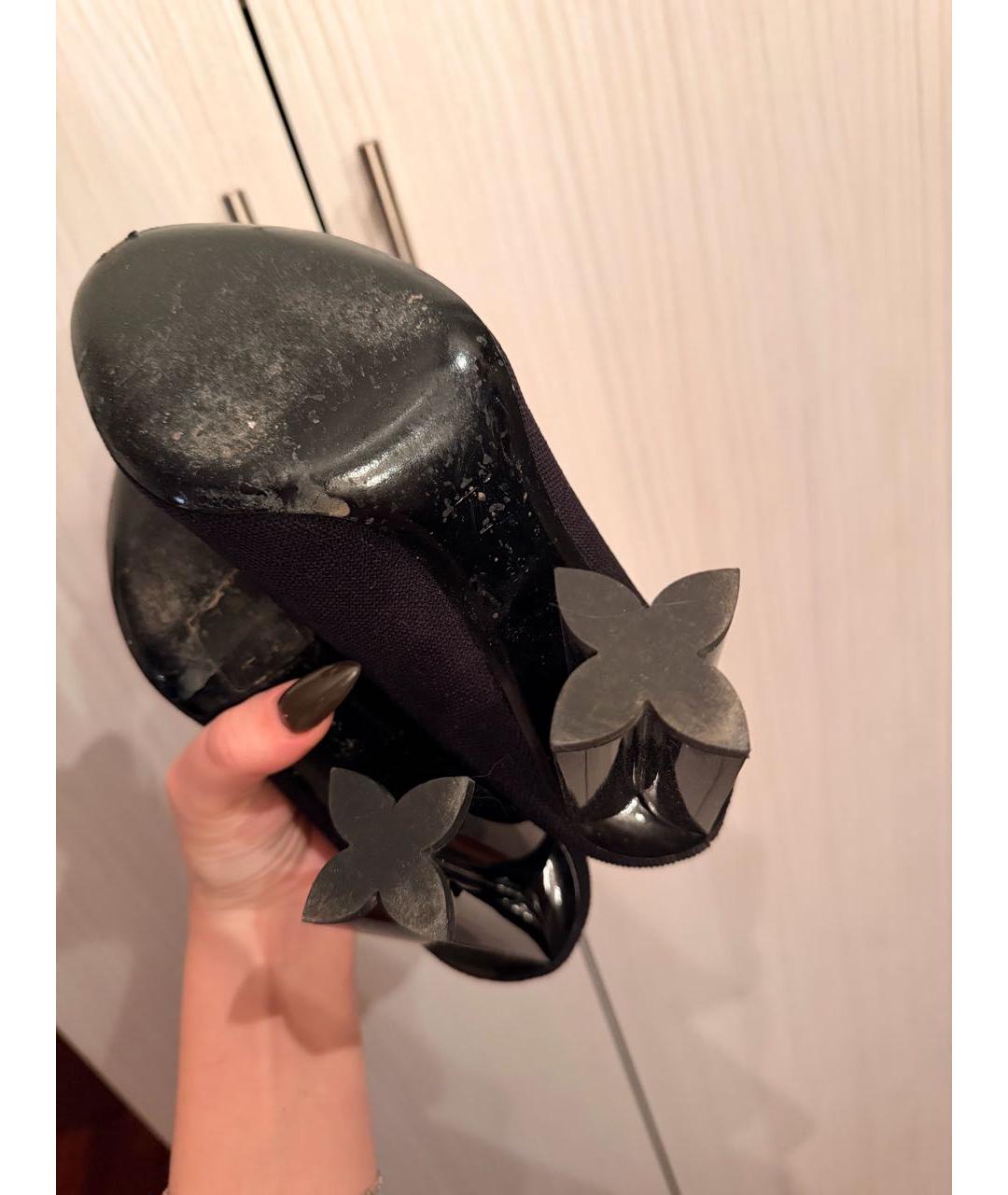 LOUIS VUITTON Черные текстильные ботильоны, фото 3