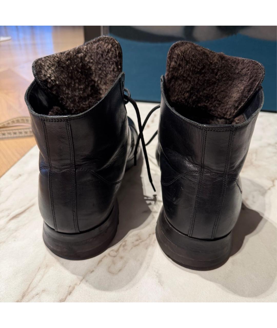 DOLCE&GABBANA Черные кожаные высокие ботинки, фото 4