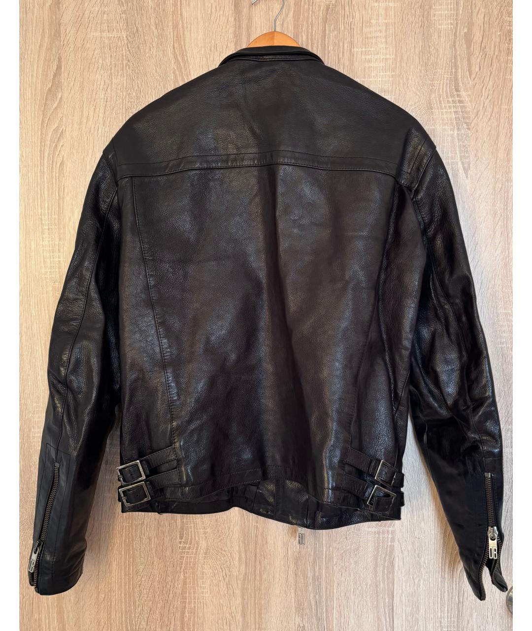 BIKKEMBERGS Черная кожаная куртка, фото 2