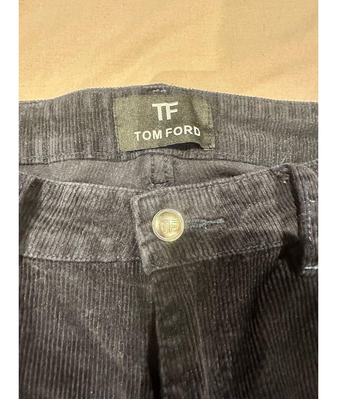 TOM FORD Темно-синие хлопковые повседневные брюки, фото 2