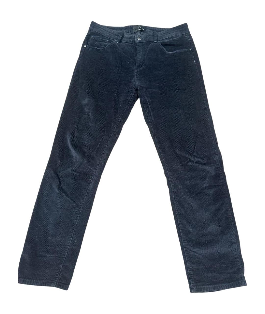 TOM FORD Темно-синие хлопковые повседневные брюки, фото 1